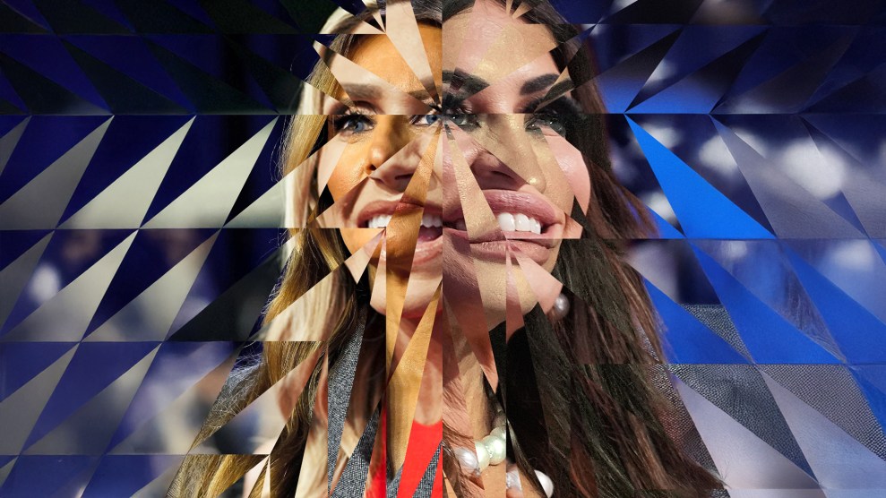 A collage of close-up facial features, including eyes, lips, and expressions, arranged in horizontal strips against a red background. The images are cropped to focus on makeup, expressions, and styling details.